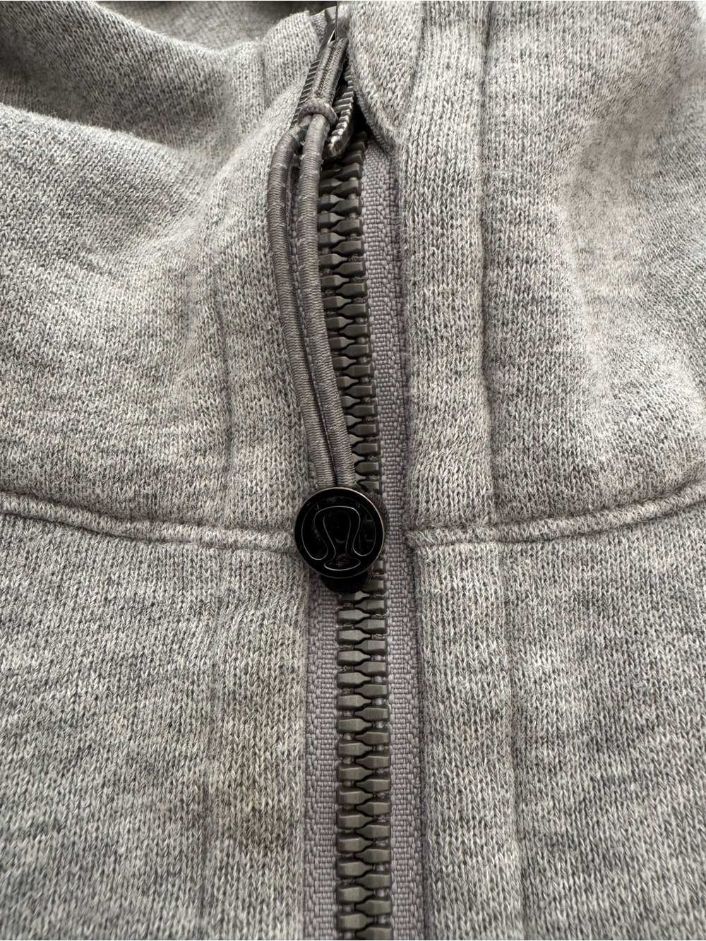 Lululemon Scuba 1/4 Zip Gray Cropped Hoodie with Thumb Holes - Picture 4 of 5